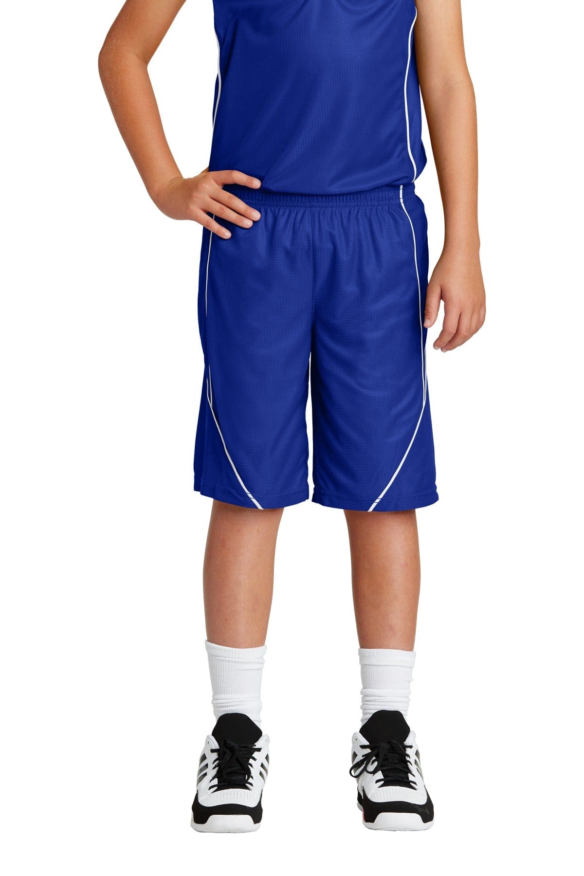 Sport-Tek Youth Sport-Tek YT565: Youth PosiCharge Mesh Reversible Spliced Short