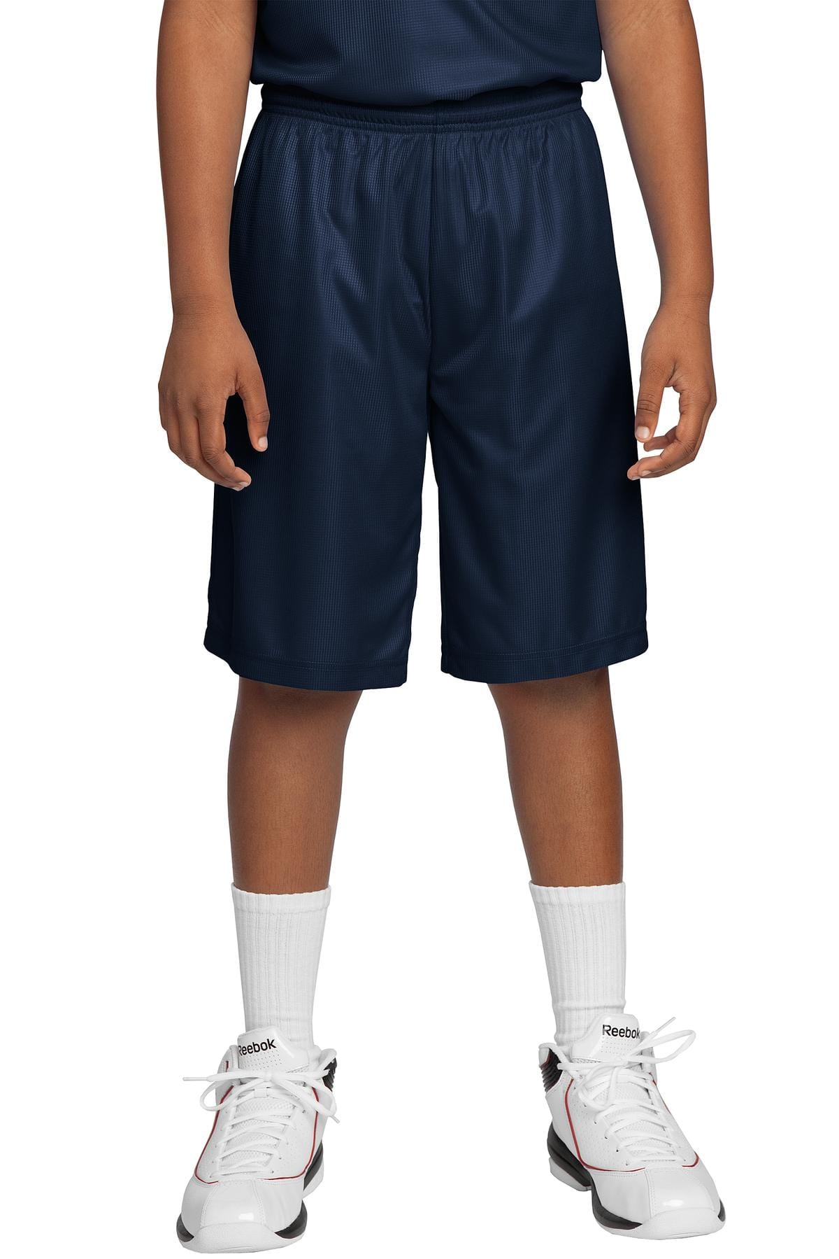 Sport-Tek Youth XL / True Navy DISCONTINUED  Sport-Tek ®  Youth PosiCharge ®  Mesh Reversible Short. YT560
