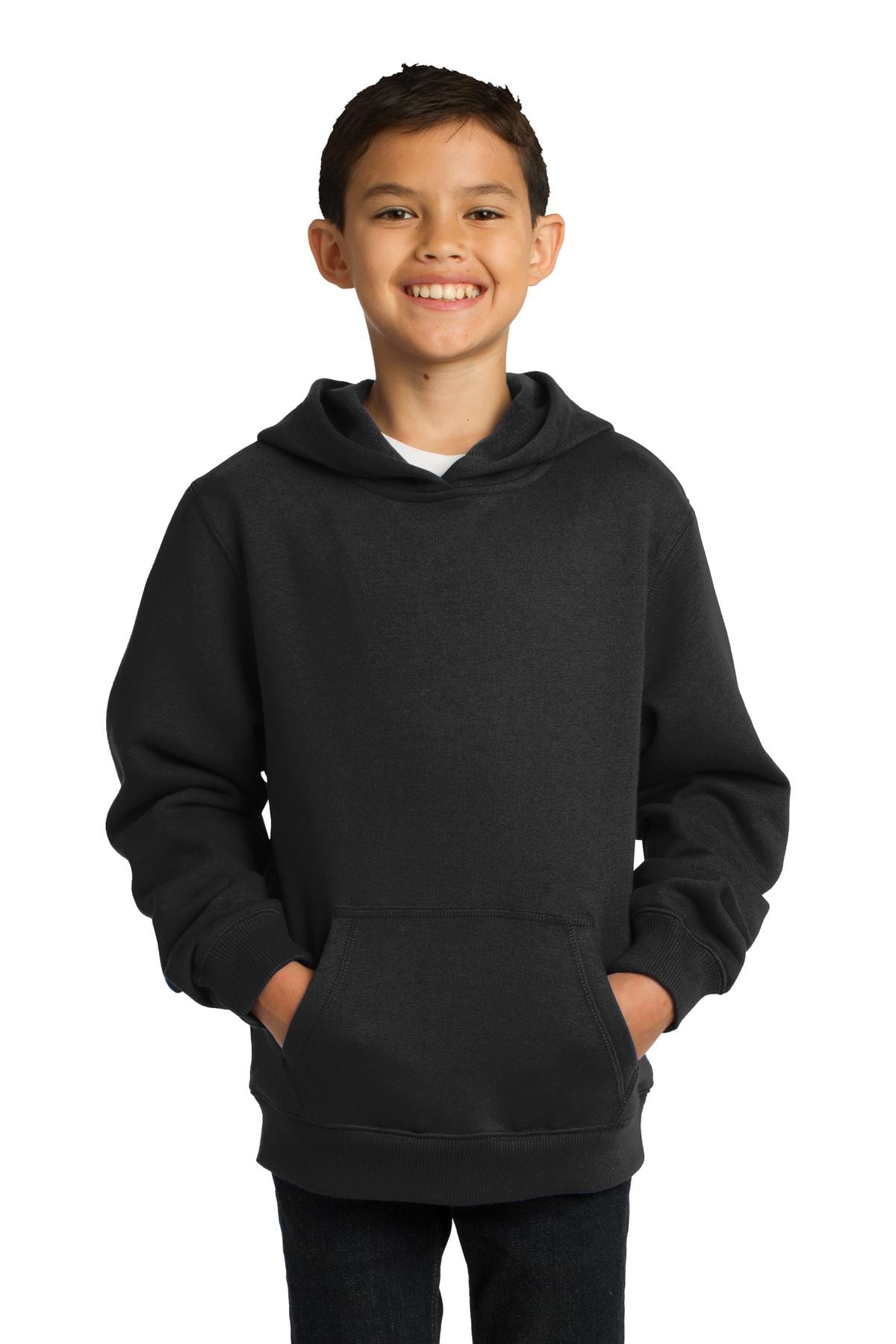 Sport-Tek Youth XS / Black Sport-Tek YST254: Youth Pullover Hooded Sweatshirt