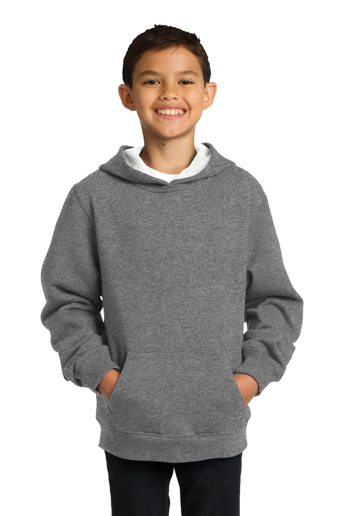Sport-Tek Youth XS / Vintage Heather Sport-Tek YST254: Youth Pullover Hooded Sweatshirt