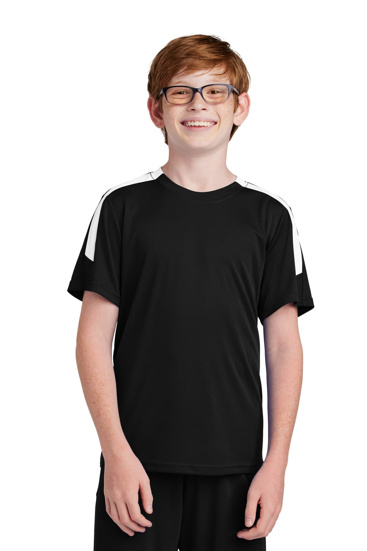 Sport-Tek YST100 XS / Black/ White Sport-Tek YST100 Youth Competitor United Crew, PosiCharge