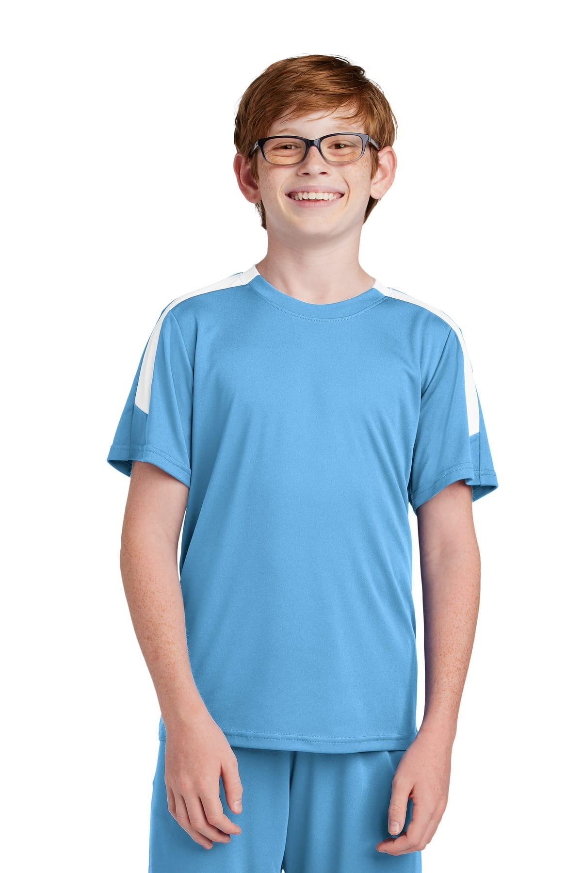 Sport-Tek YST100 XS / Carolina Blue/ White Sport-Tek YST100 Youth Competitor United Crew, PosiCharge
