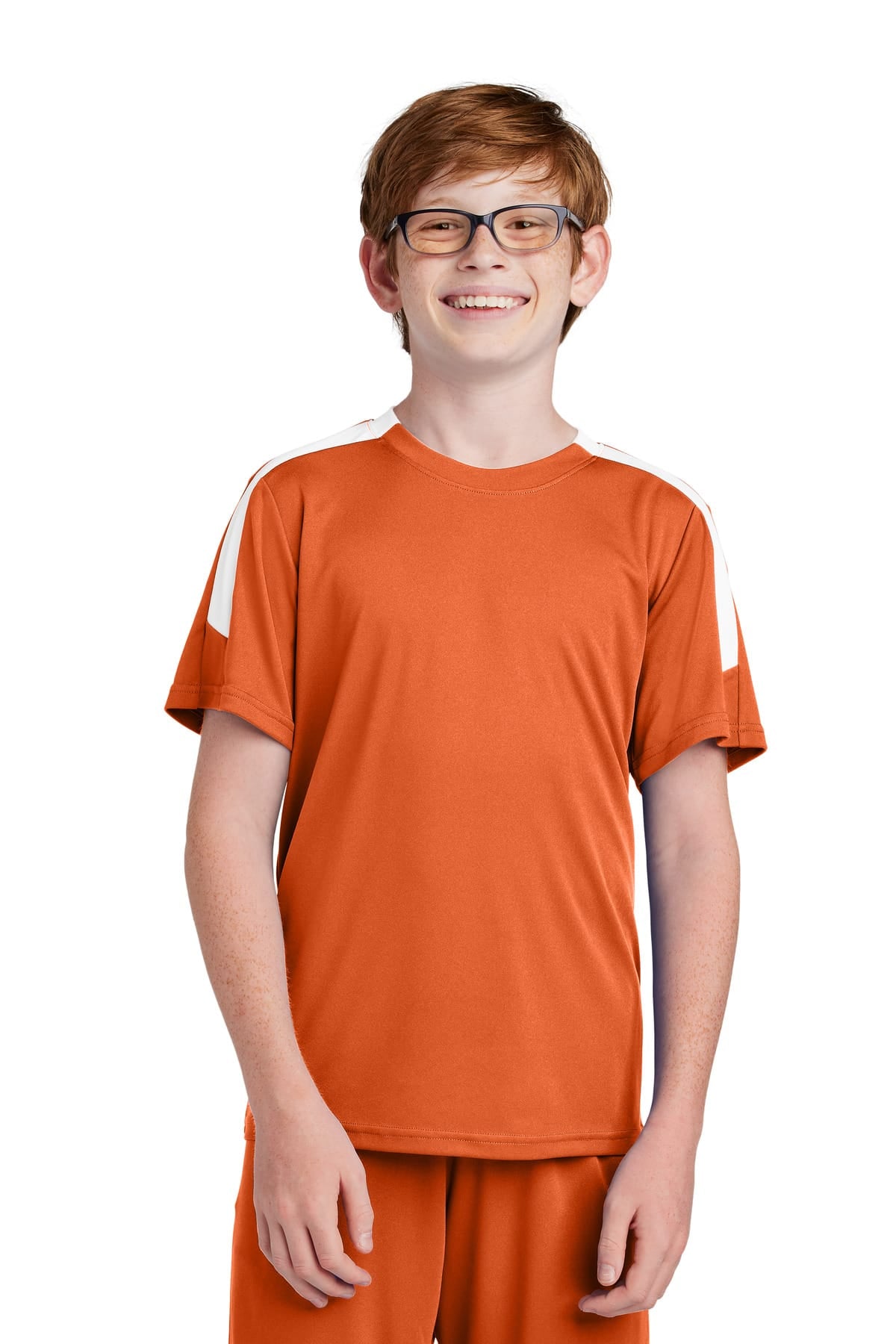 Sport-Tek YST100 XS / Deep Orange/ White Sport-Tek YST100 Youth Competitor United Crew, PosiCharge