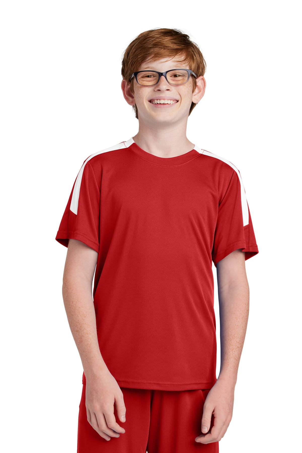 Sport-Tek YST100 XS / Deep Red/ White Sport-Tek YST100 Youth Competitor United Crew, PosiCharge