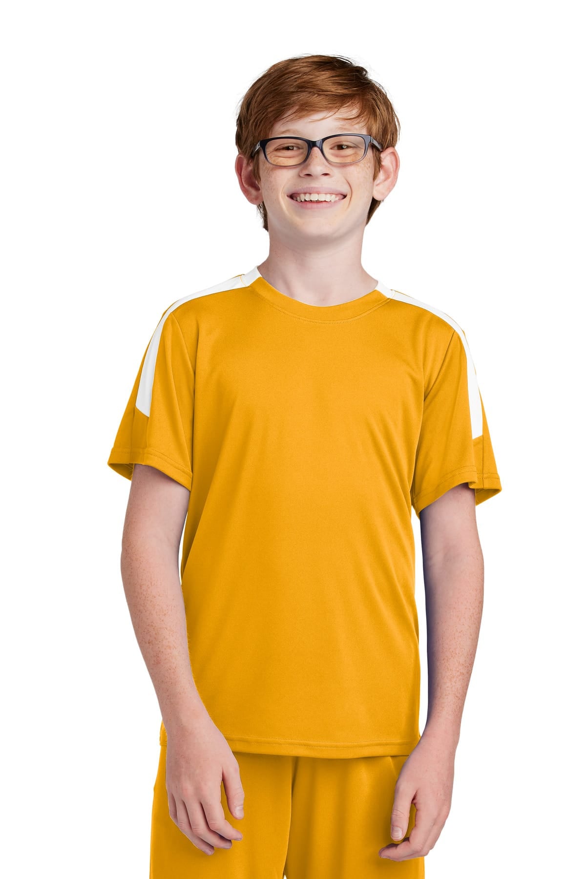 Sport-Tek YST100 XS / Gold/ White Sport-Tek YST100 Youth Competitor United Crew, PosiCharge