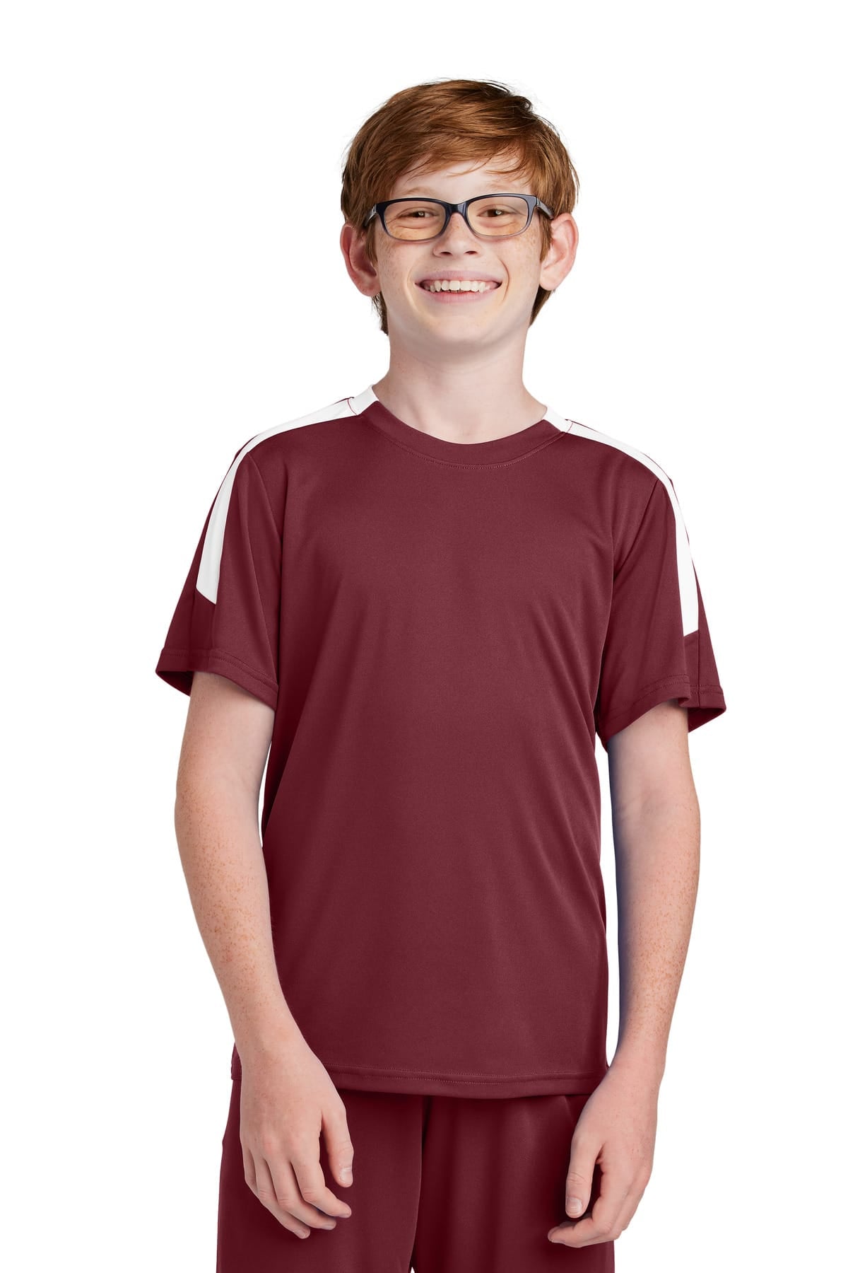 Sport-Tek YST100 XS / Maroon/ White Sport-Tek YST100 Youth Competitor United Crew, PosiCharge