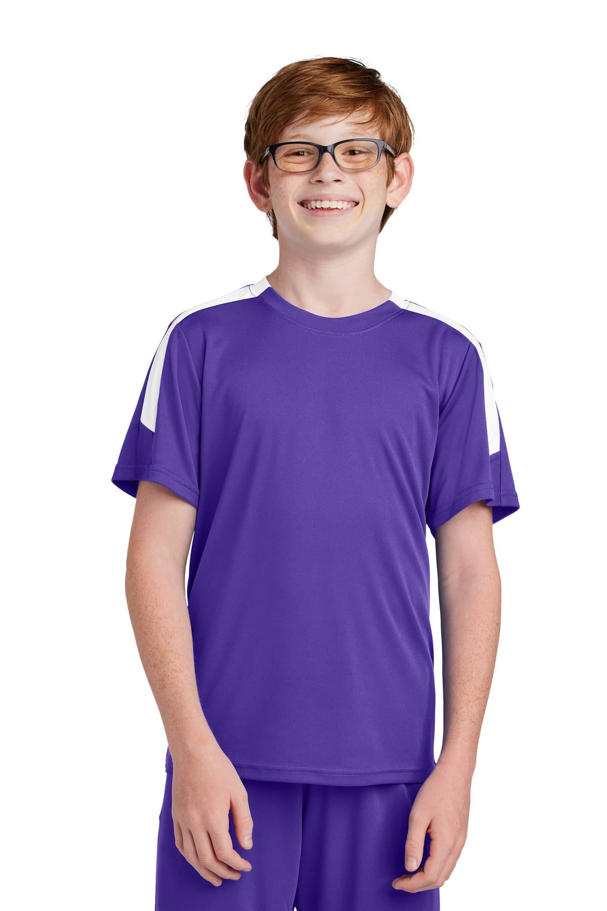 Sport-Tek YST100 XS / Purple/ White Sport-Tek YST100 Youth Competitor United Crew, PosiCharge