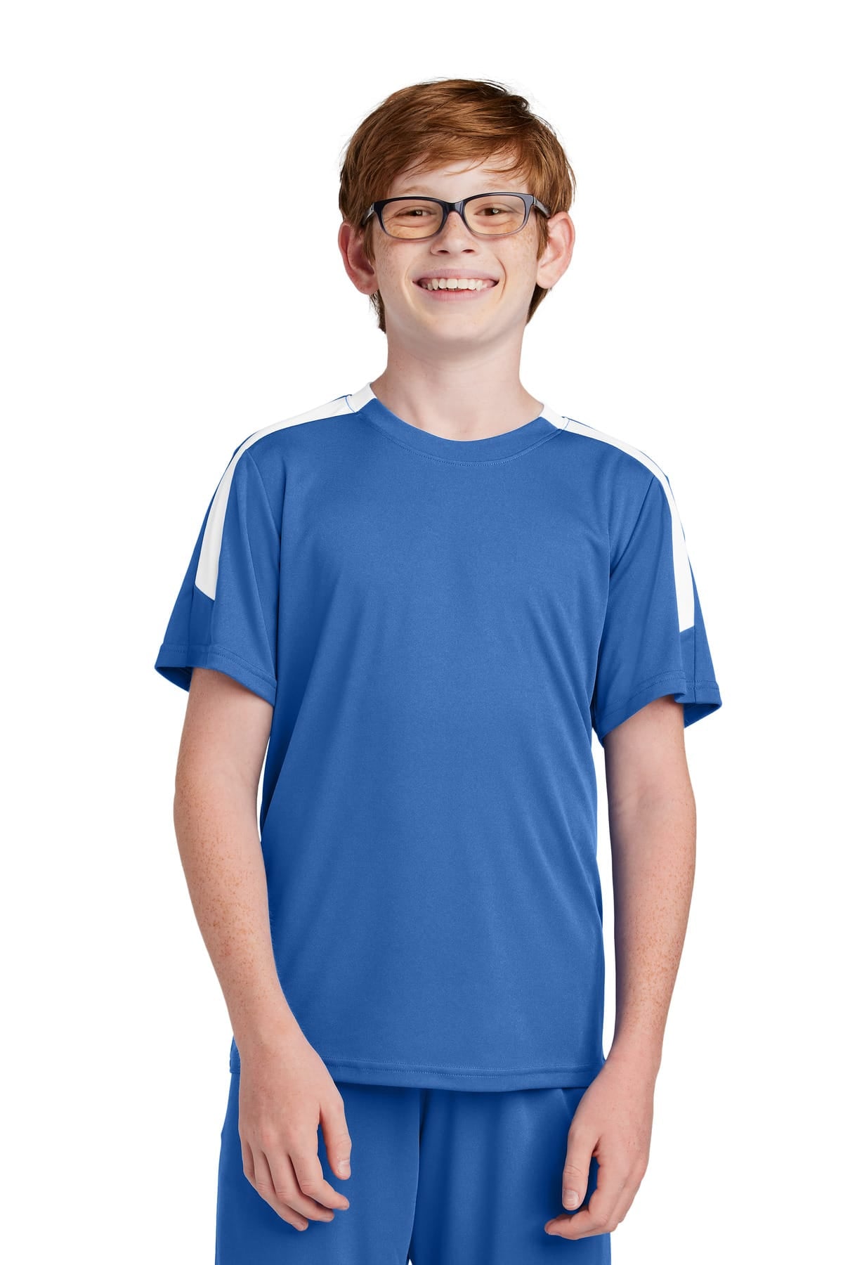 Sport-Tek YST100 XS / Royal/ White Sport-Tek YST100 Youth Competitor United Crew, PosiCharge