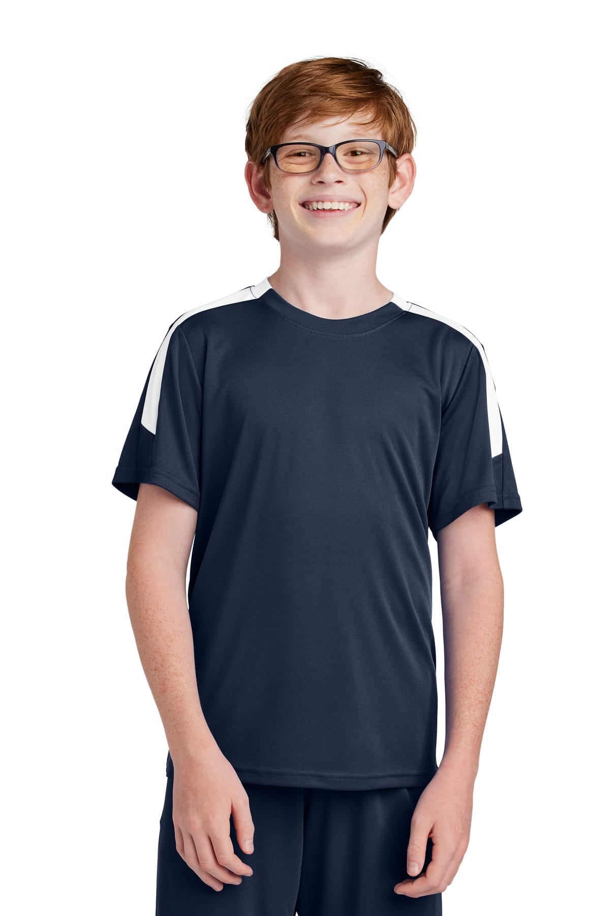 Sport-Tek YST100 XS / True Navy/ White Sport-Tek YST100 Youth Competitor United Crew, PosiCharge
