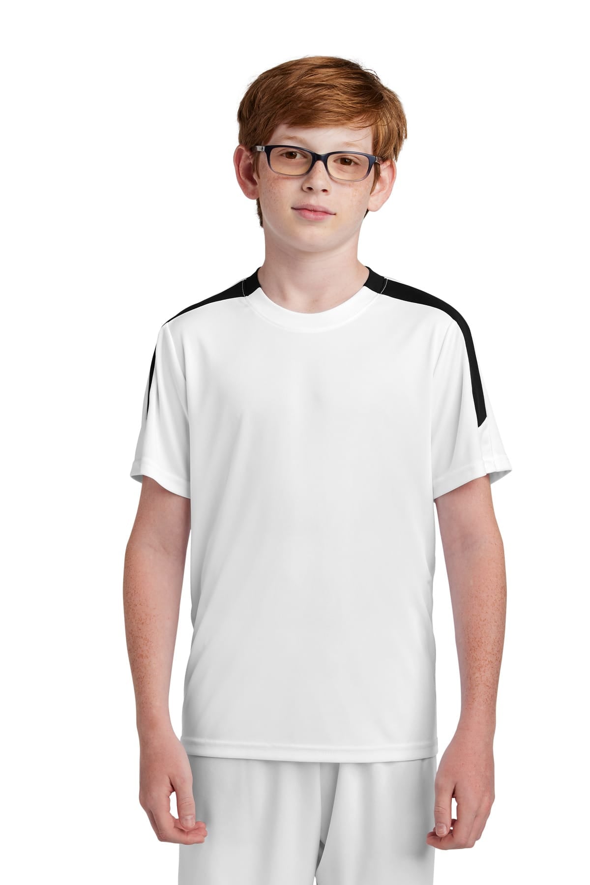 Sport-Tek YST100 XS / White/ Black Sport-Tek YST100 Youth Competitor United Crew, PosiCharge