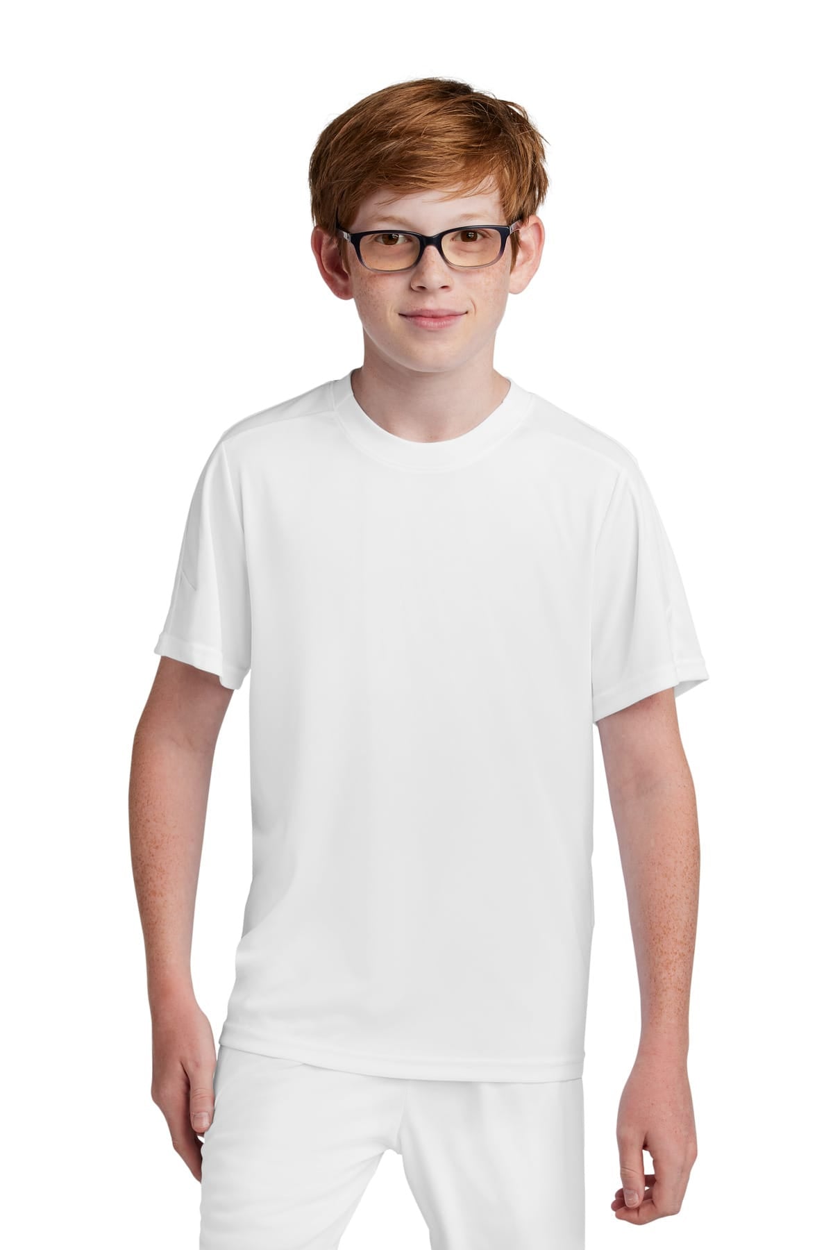 Sport-Tek YST100 XS / White/ White Sport-Tek YST100 Youth Competitor United Crew, PosiCharge