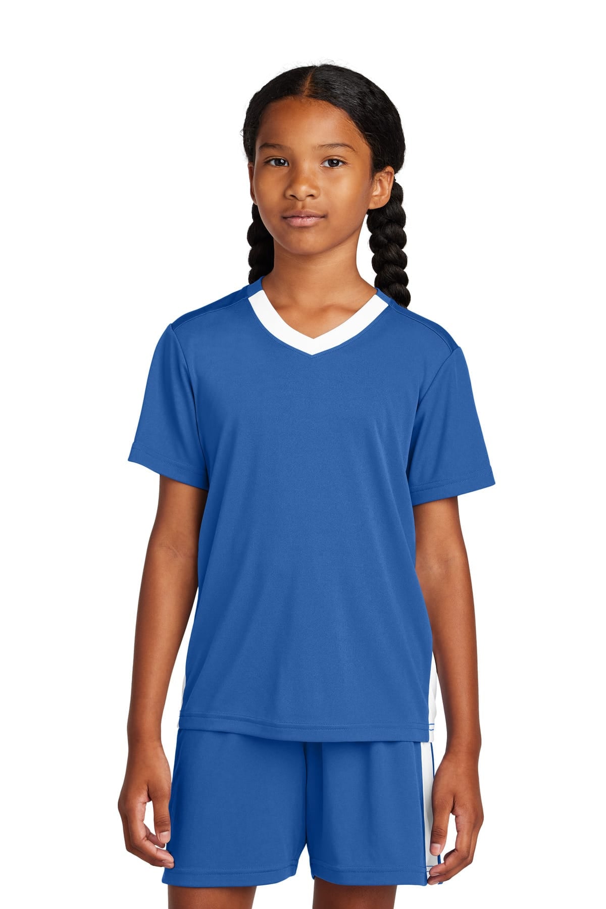 Sport-Tek YST101 XS / Royal/ White Sport-Tek YST101 Youth Competitor United V-Neck
