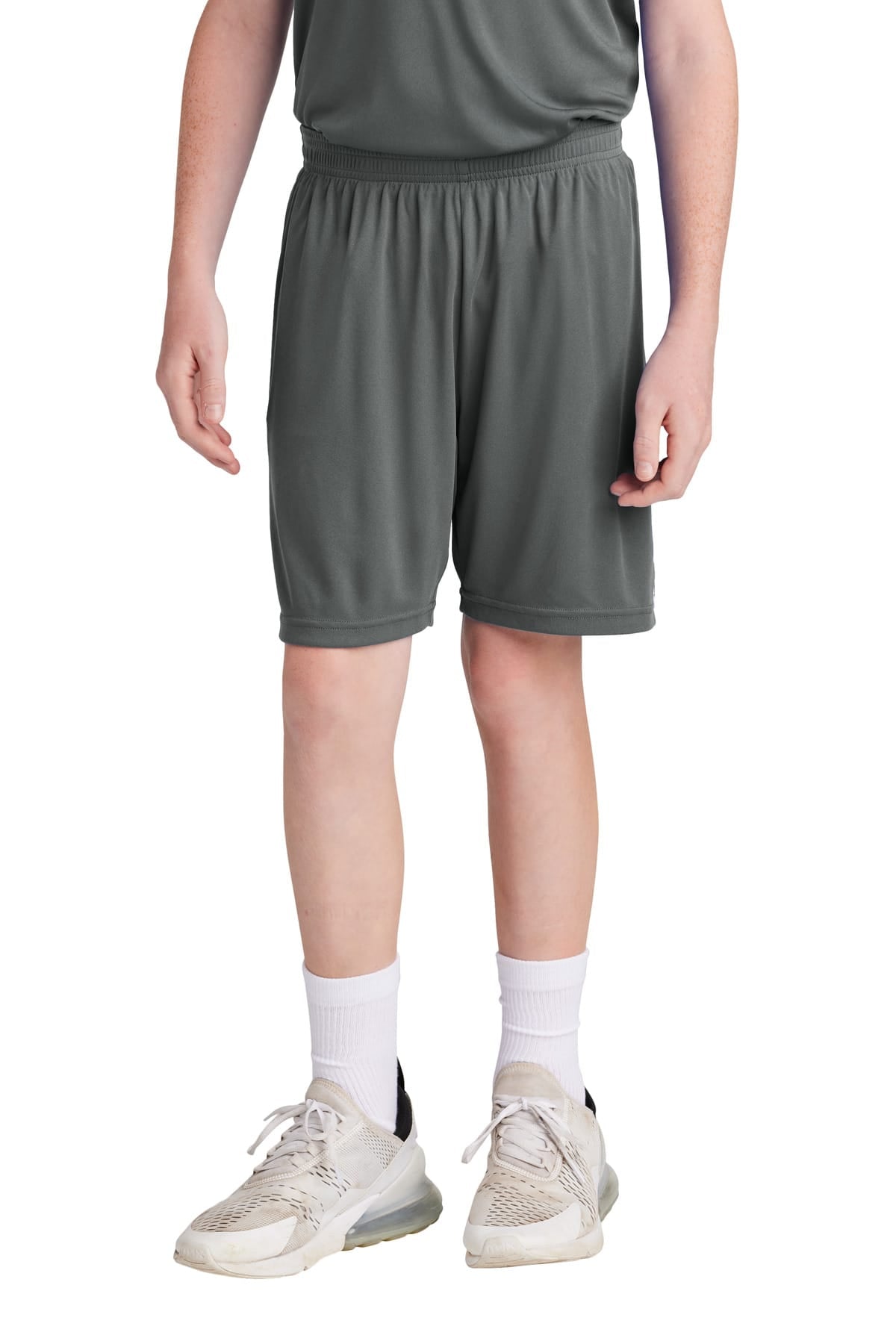 Sport-Tek YST103 XS / Iron Grey/ White Sport-Tek YST103 Youth Competitor United Short, 5" Inseam