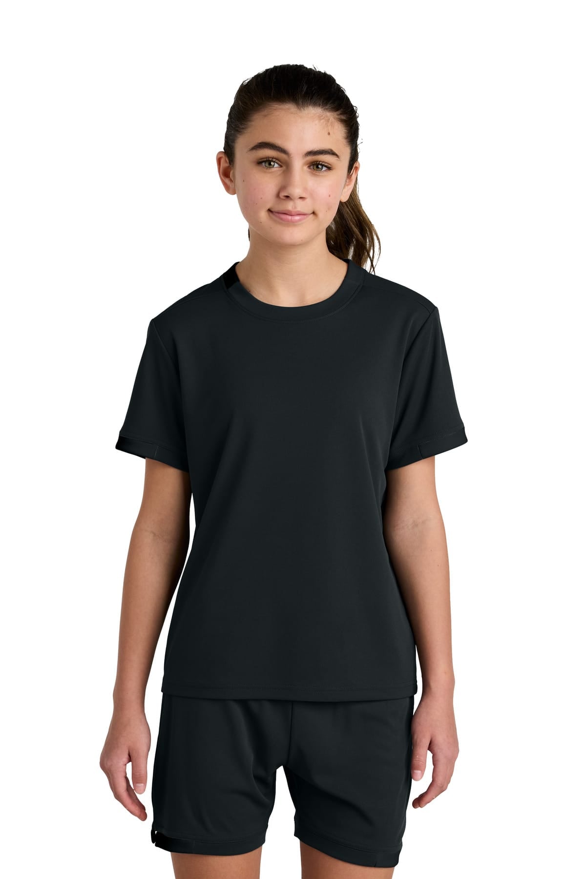 Sport-Tek YST440 XS / Black/ Black Sport-Tek YST440 Youth Club Short Sleeve Crew