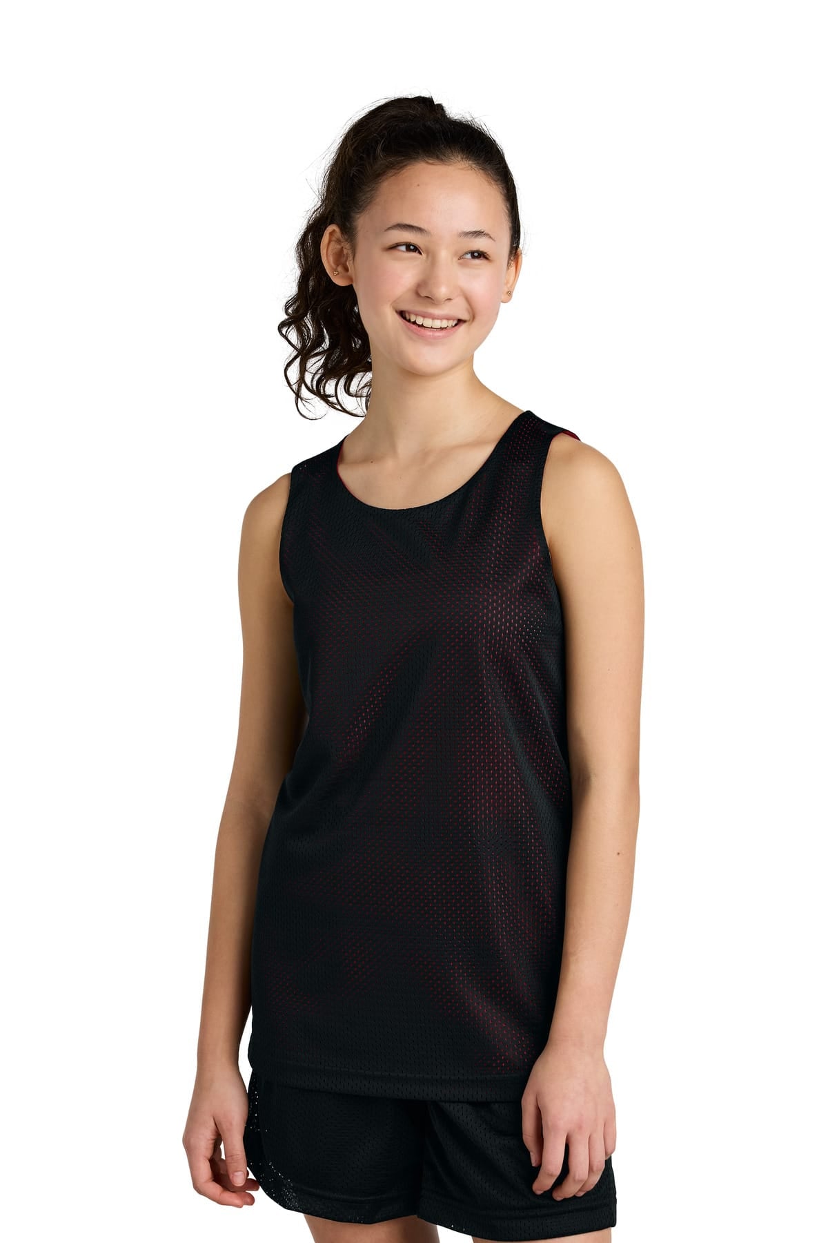 Sport-Tek YST5000 XS / Black/ Deep Red Sport-Tek YST5000 Youth PosiCharge Reversible Mesh Tank