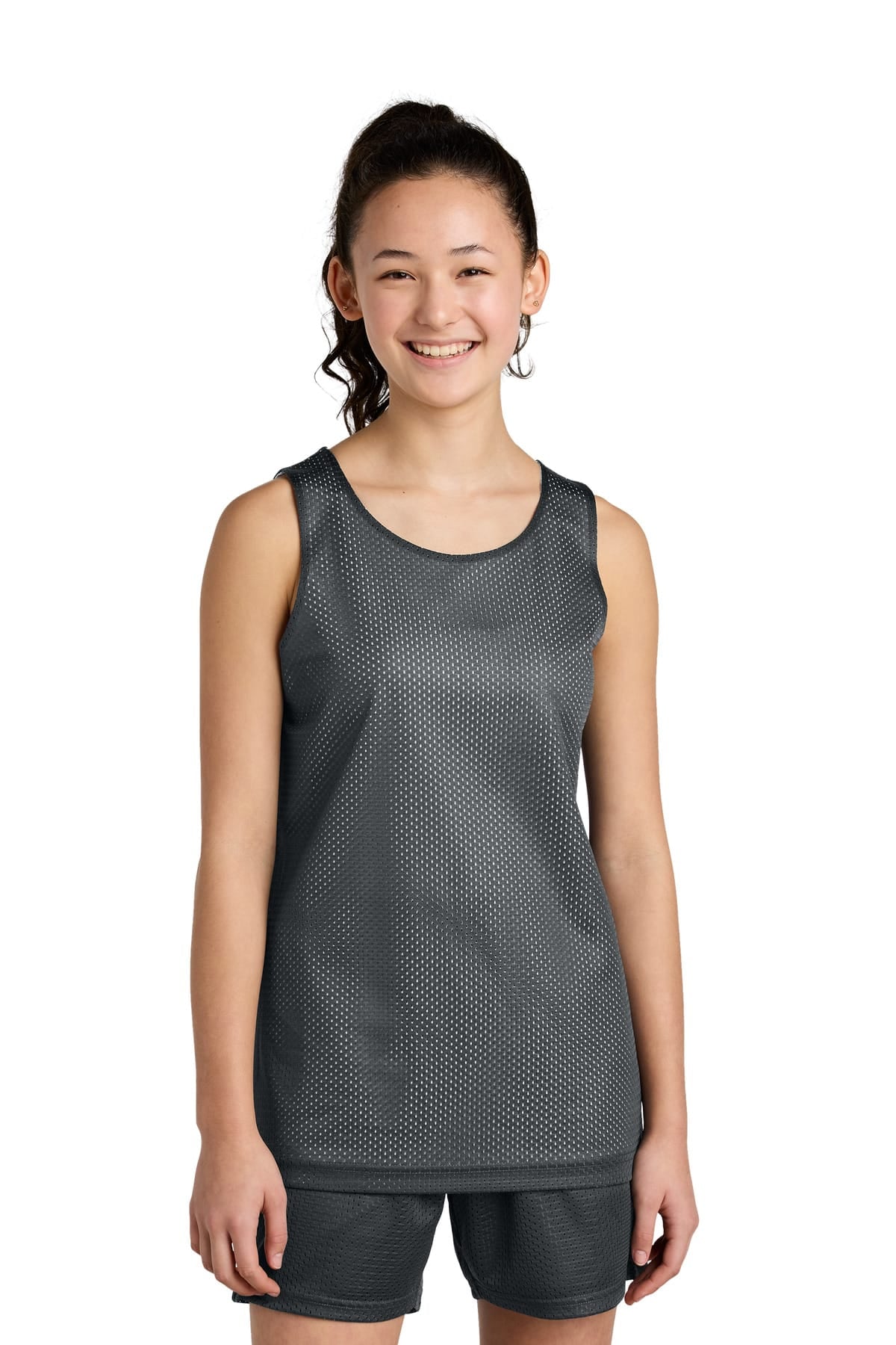 Sport-Tek YST5000 XS / Iron Grey/ White Sport-Tek YST5000 Youth PosiCharge Reversible Mesh Tank
