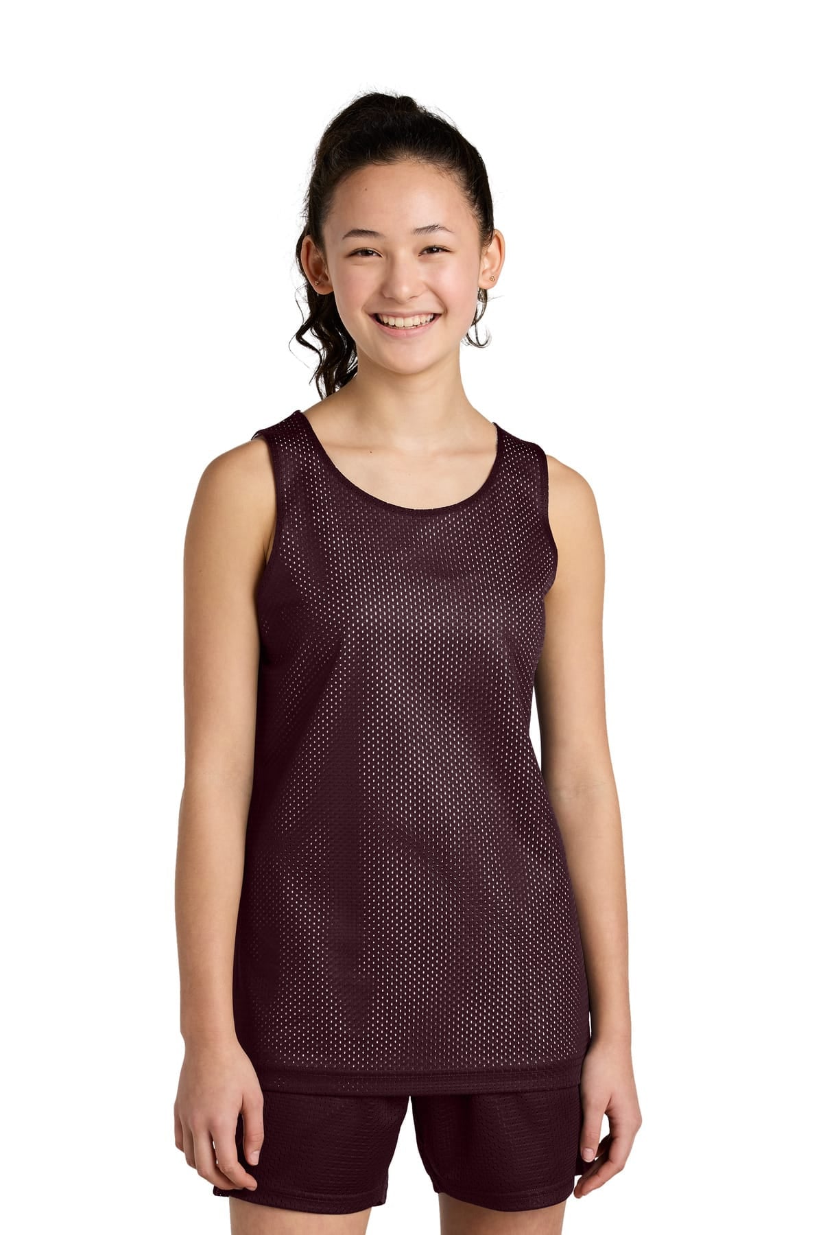 Sport-Tek YST5000 XS / Maroon/ White Sport-Tek YST5000 Youth PosiCharge Reversible Mesh Tank