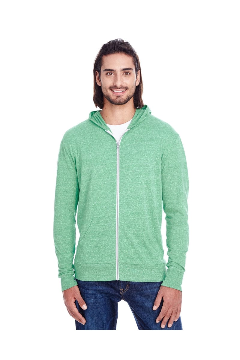 Threadfast Apparel Sweatshirts/Fleece XS / Green Triblend Threadfast Apparel 302Z: Unisex Triblend Full-Zip Light Hoodie
