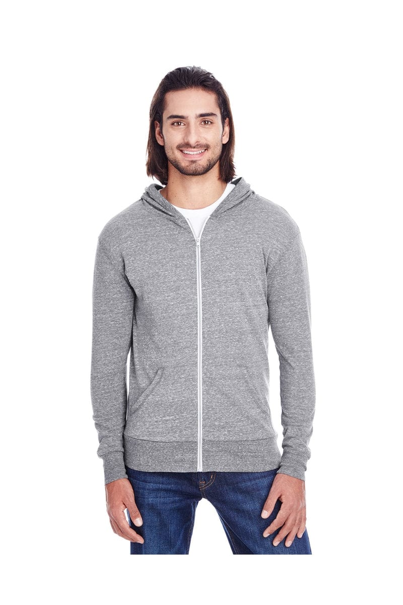 Threadfast Apparel Sweatshirts/Fleece XS / Grey Triblend Threadfast Apparel 302Z: Unisex Triblend Full-Zip Light Hoodie