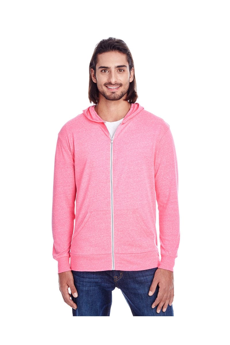 Threadfast Apparel Sweatshirts/Fleece XS / Neon Pink Tribld Threadfast Apparel 302Z: Unisex Triblend Full-Zip Light Hoodie