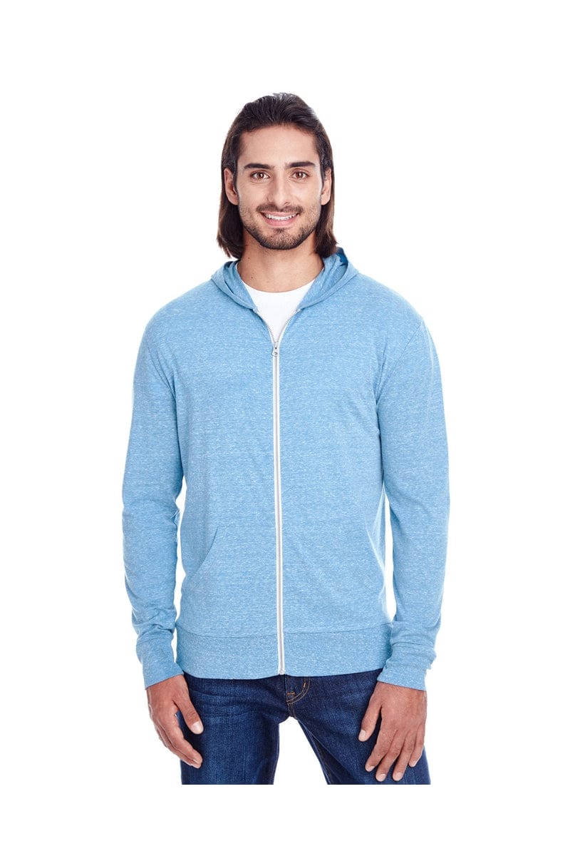 Threadfast Apparel Sweatshirts/Fleece XS / Royal Triblend Threadfast Apparel 302Z: Unisex Triblend Full-Zip Light Hoodie