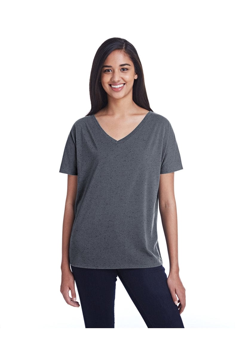 Threadfast Apparel T-Shirts S / Charcoal Fleck Threadfast Apparel 203FV: Ladies' Triblend Fleck Short-Sleeve V-Neck T-Shirt