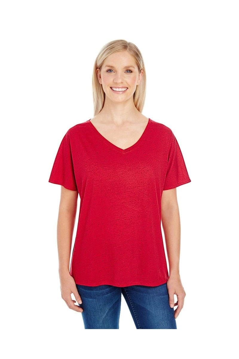 Threadfast Apparel T-Shirts Threadfast Apparel 203FV: Ladies' Triblend Fleck Short-Sleeve V-Neck T-Shirt