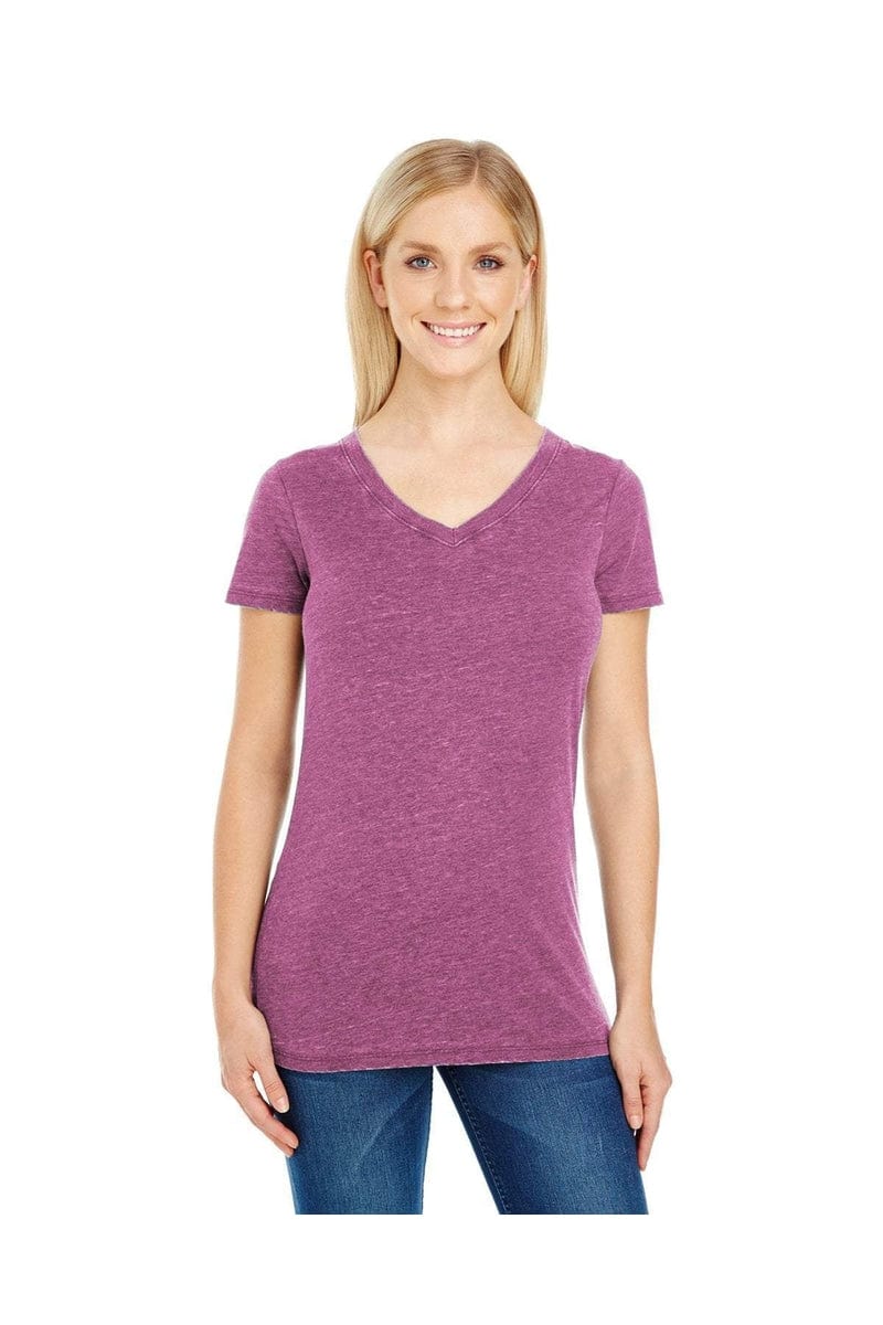 Threadfast Apparel 208B: Ladies' Vintage Dye Short-Sleeve V-Neck T-Shirt in 