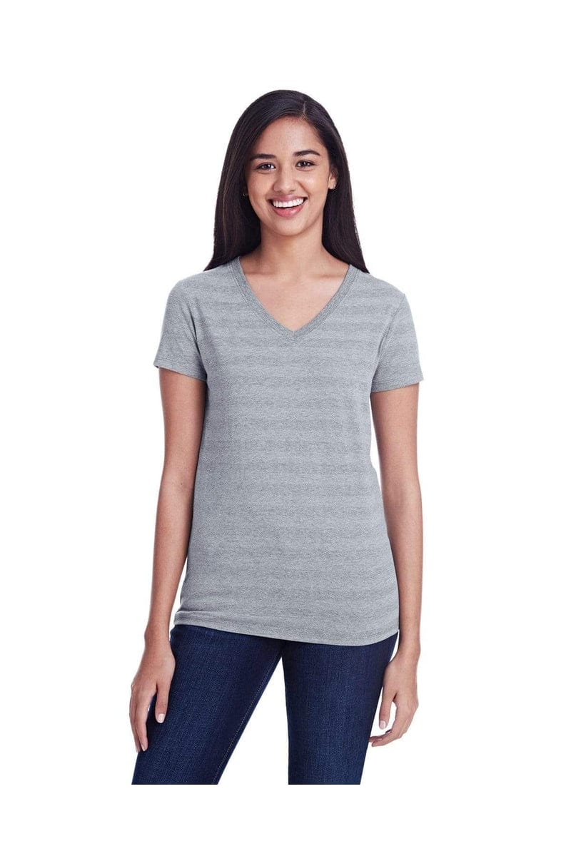 Threadfast Apparel T-Shirts Threadfast Apparel 252RV: Ladies' Invisible Stripe V-Neck T-Shirt
