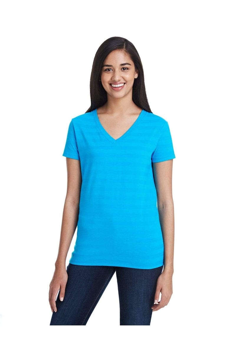 Threadfast Apparel T-Shirts Threadfast Apparel 252RV: Ladies' Invisible Stripe V-Neck T-Shirt