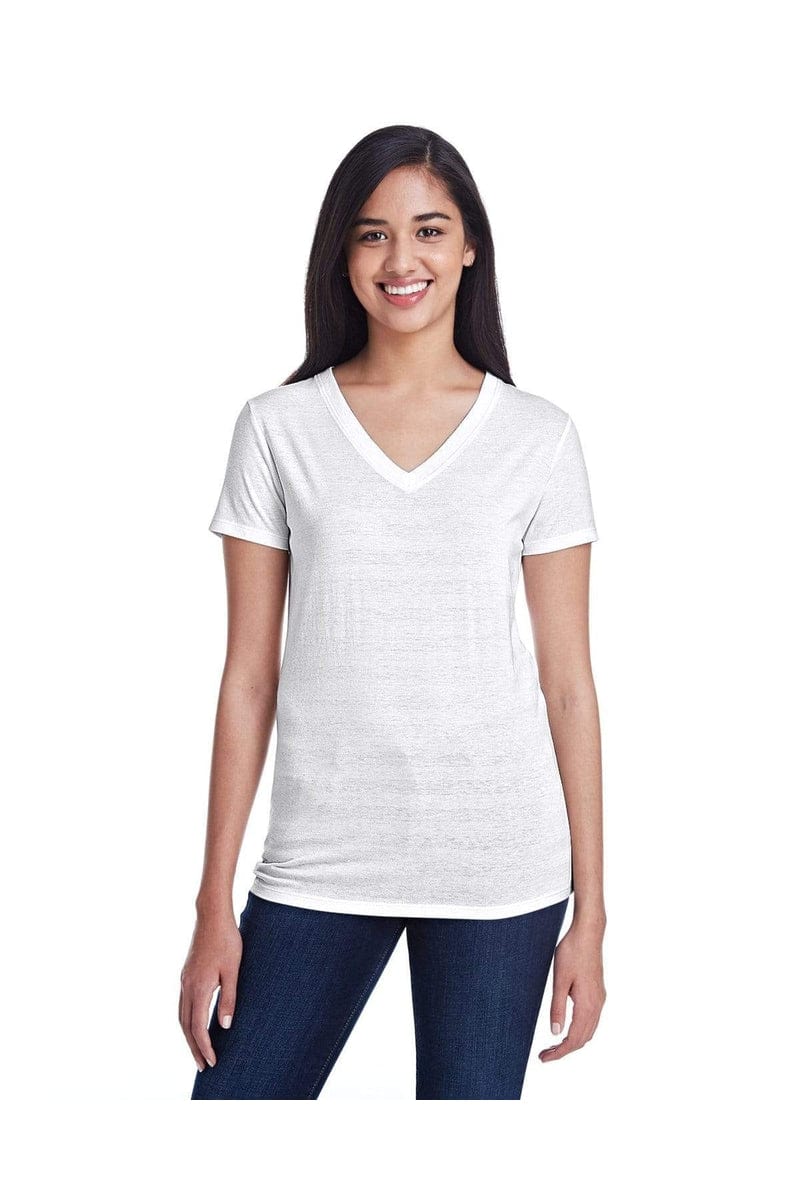 Threadfast Apparel T-Shirts Threadfast Apparel 252RV: Ladies' Invisible Stripe V-Neck T-Shirt