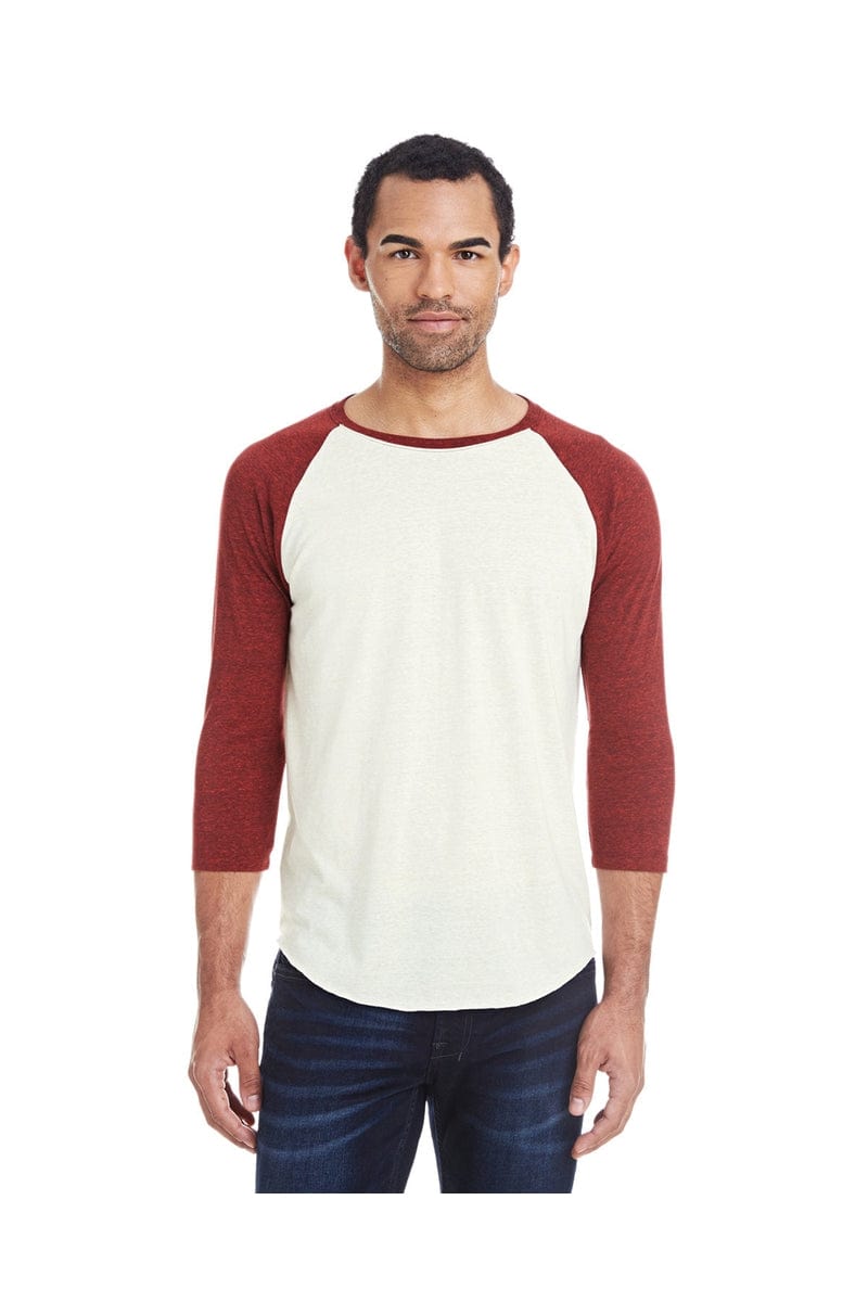 Threadfast Apparel T-Shirts XS / Crm/ Crd Blk Trb Threadfast Apparel 302G: Unisex Triblend 3/4-Sleeve Raglan