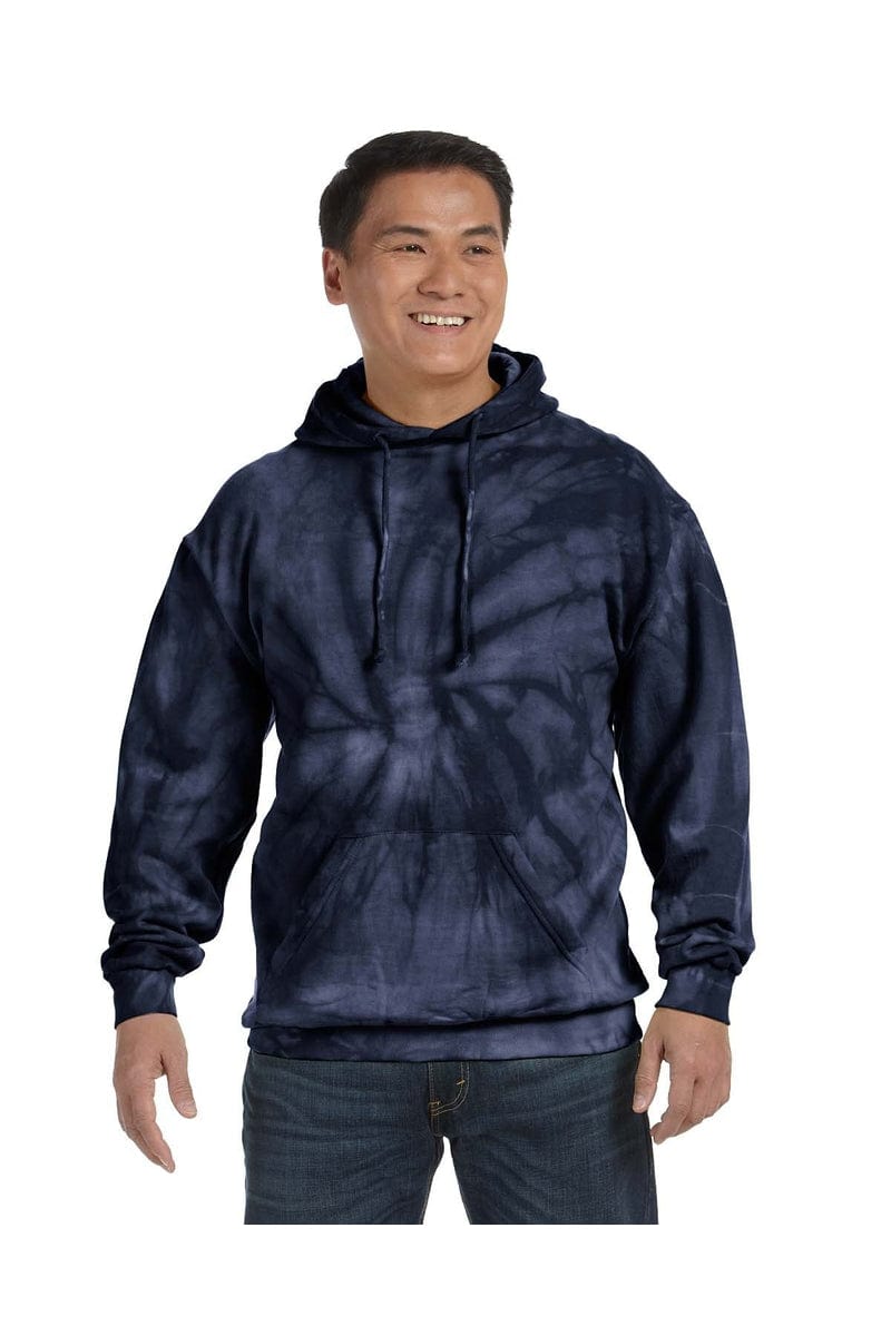 Tie-Dye Sweatshirts/Fleece S / Spider Navy Tie-Dye CD877: Adult 8.5 oz. Tie-Dyed Pullover Hood