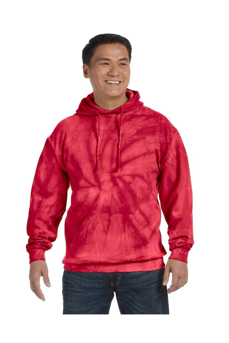 Tie-Dye Sweatshirts/Fleece S / Spider Red Tie-Dye CD877: Adult 8.5 oz. Tie-Dyed Pullover Hood