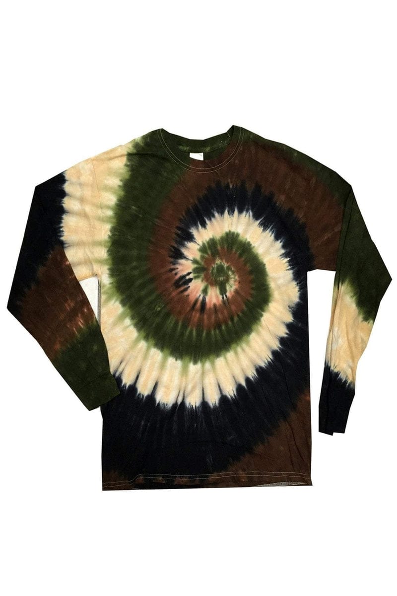Tie-Dye T-Shirts S / Camo Swirl Tie-Dye CD2000: Adult 5.4 oz. 100% Cotton Long-Sleeve T-Shirt