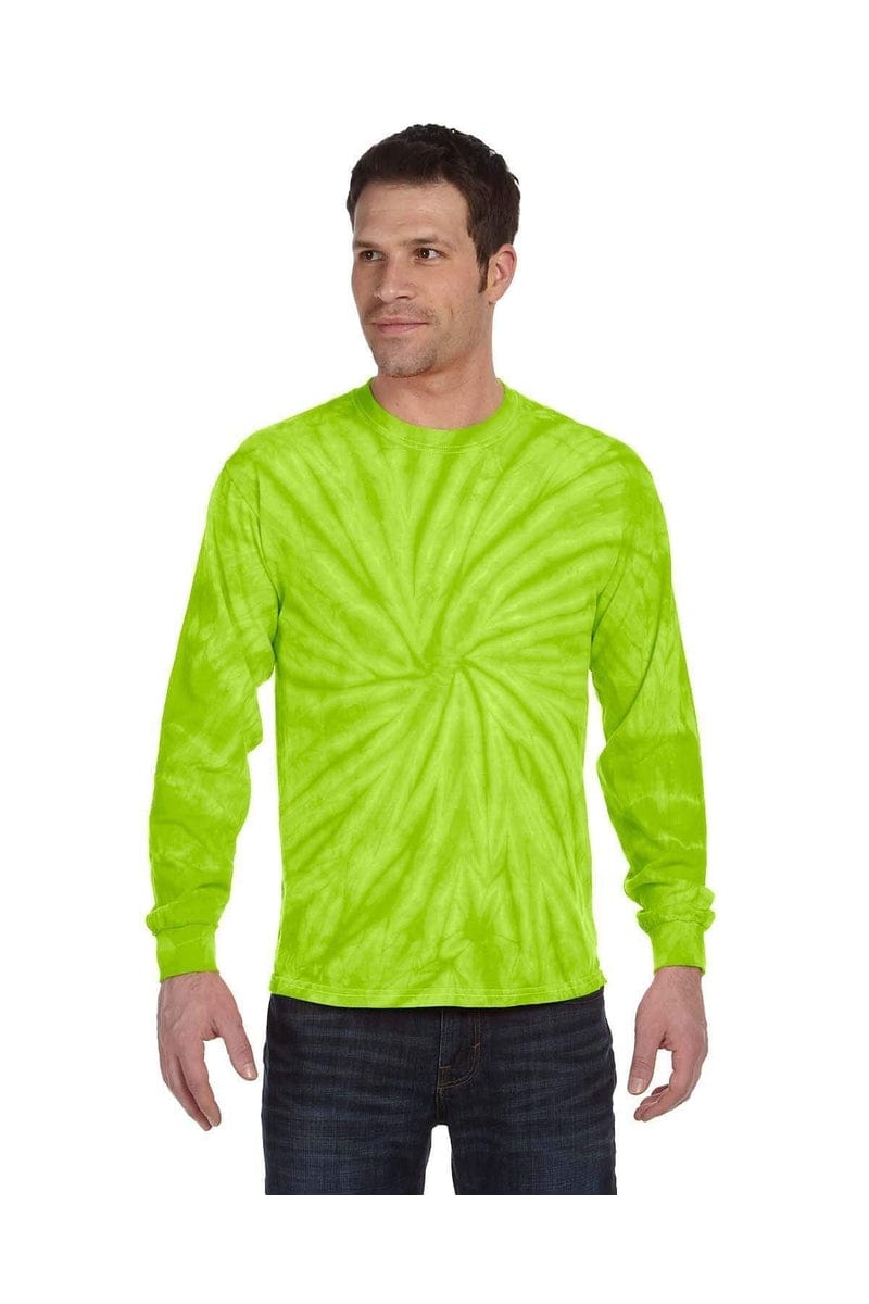 Tie-Dye T-Shirts S / Spider Lime Tie-Dye CD2000: Adult 5.4 oz. 100% Cotton Long-Sleeve T-Shirt