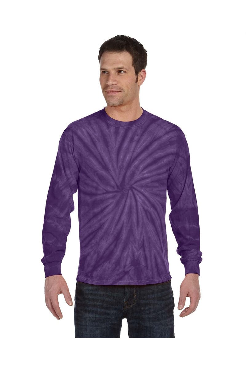 Tie-Dye T-Shirts S / Spider Purple Tie-Dye CD2000: Adult 5.4 oz. 100% Cotton Long-Sleeve T-Shirt