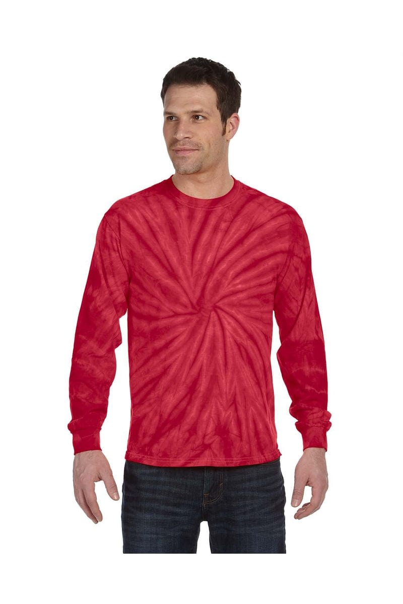Tie-Dye T-Shirts S / Spider Red Tie-Dye CD2000: Adult 5.4 oz. 100% Cotton Long-Sleeve T-Shirt