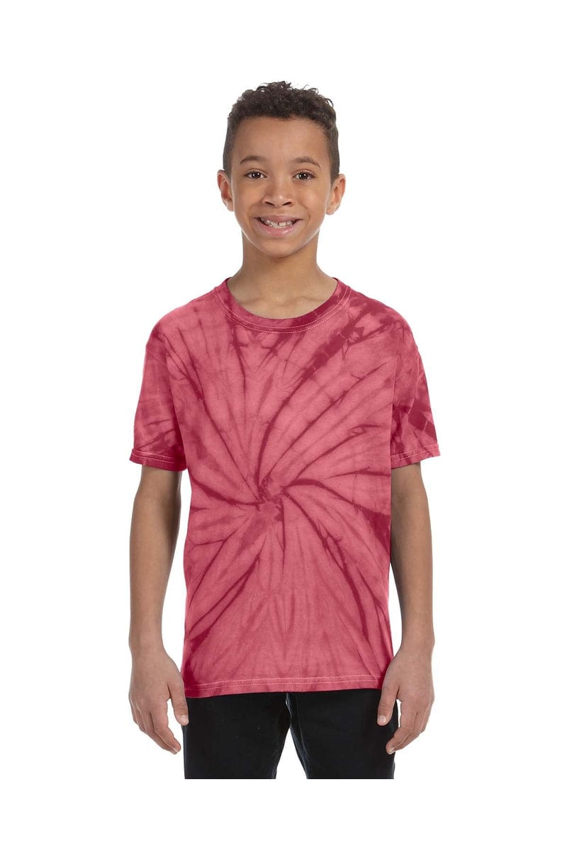 Tie-Dye T-Shirts XS / Spider Crimson Tie-Dye CD101Y: Youth 5.4 oz. 100% Cotton Spider T-Shirt