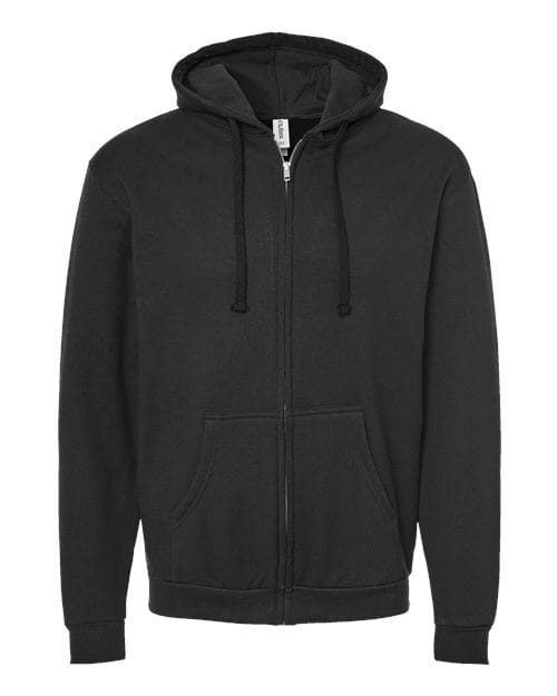 Tultex 331 Unisex Full-Zip Hooded Sweatshirt in Black