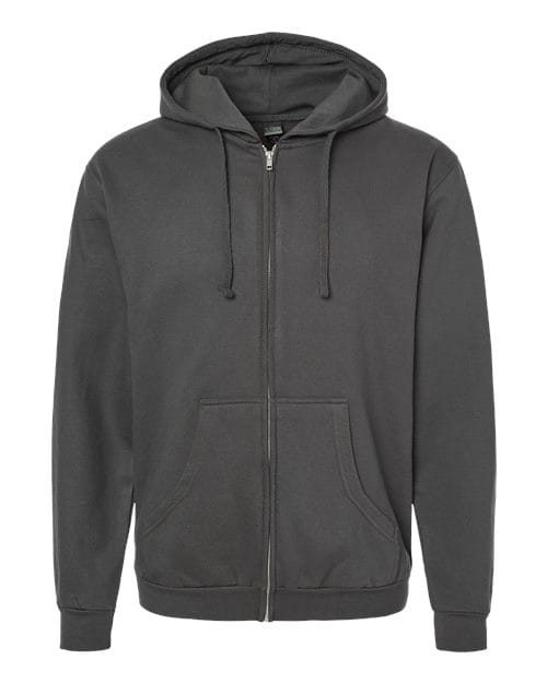 Tultex 331 Unisex Full-Zip Hooded Sweatshirt in Charcoal