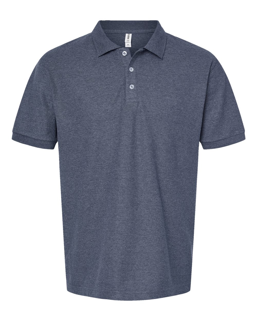 Tultex 10671 S / Heather Navy Tultex 400 Men's 50/50 Sport Pique Polo