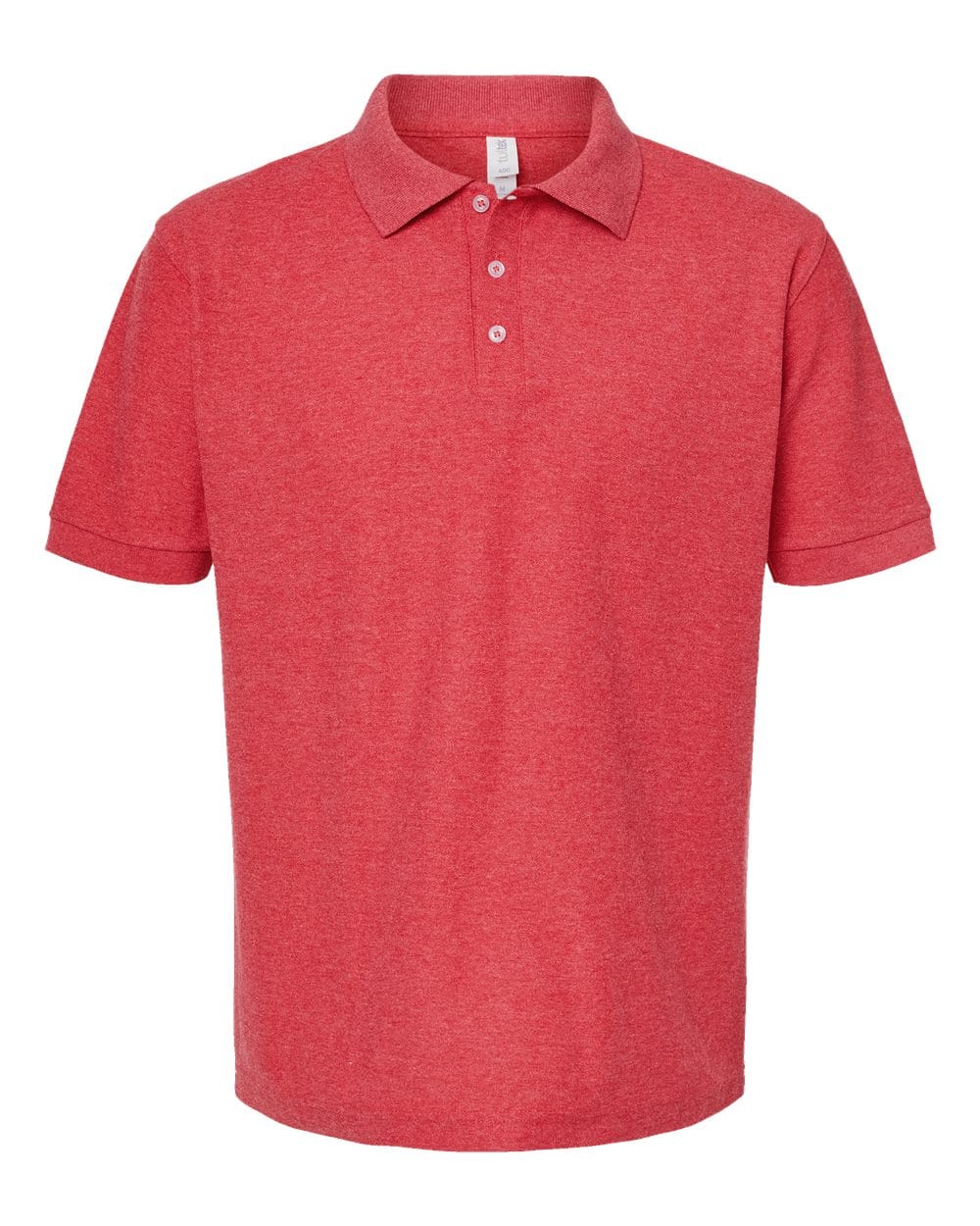 Tultex 10671 S / Heather Red Tultex 400 Men's 50/50 Sport Pique Polo