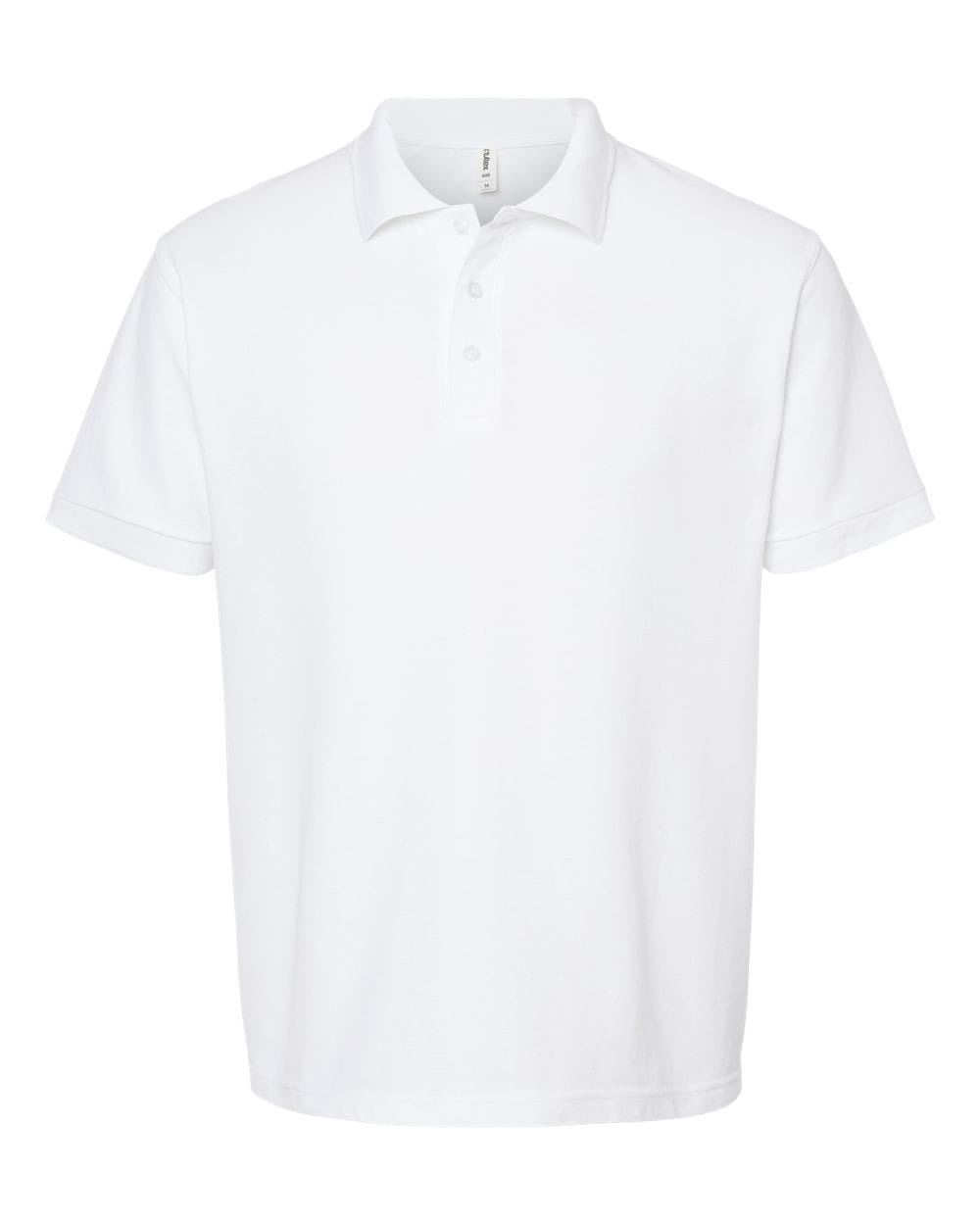 Tultex 10671 S / White Tultex 400 Men's 50/50 Sport Pique Polo