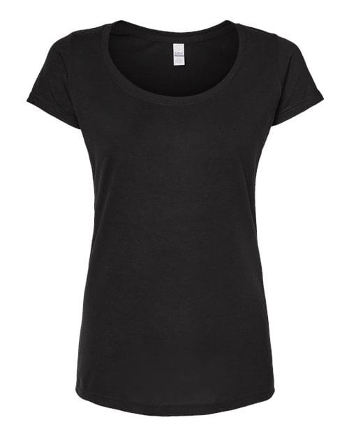 Tultex 10676 XS / Black Tultex 243: Women's Poly-Rich Scoop Neck T-Shirt