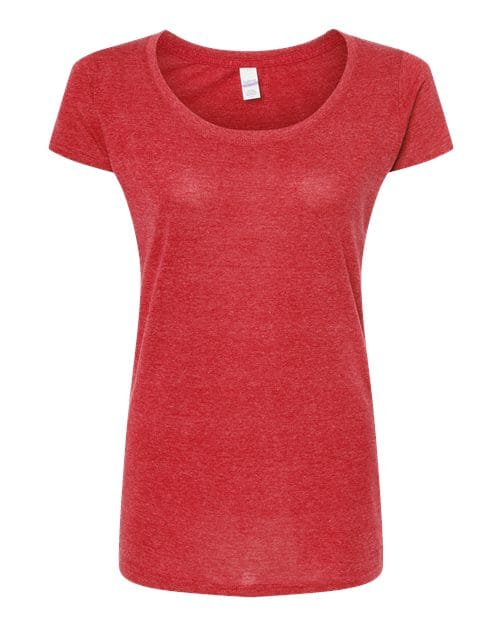 Tultex 10676 XS / Heather Red Tultex 243: Women's Poly-Rich Scoop Neck T-Shirt