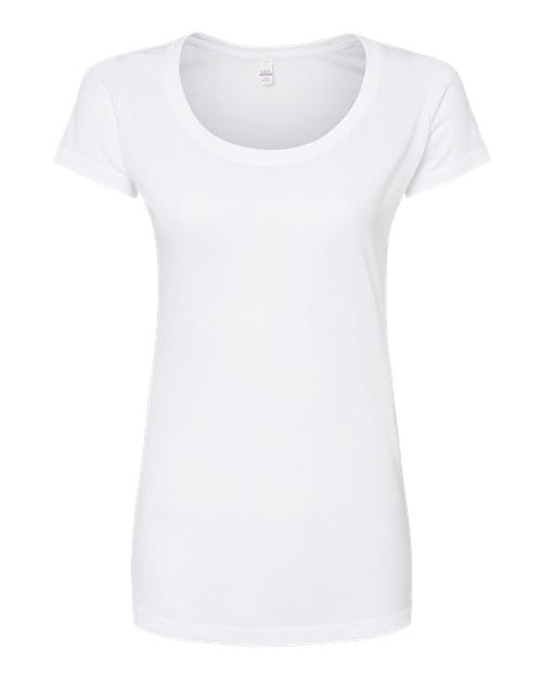 Tultex 10676 XS / White Tultex 243: Women's Poly-Rich Scoop Neck T-Shirt