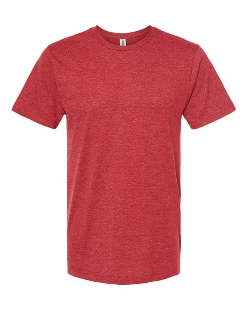 Tultex 541 Men's Premium Cotton Blend T-Shirt in Red Heather