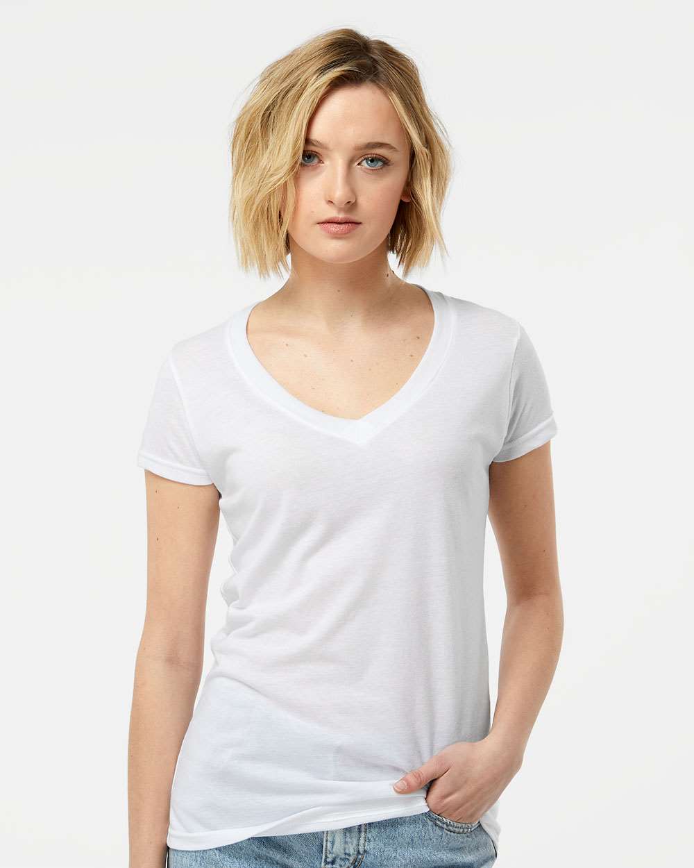 Tultex 10679 Tultex 244 Women's Poly-Rich V-Neck T-Shirt