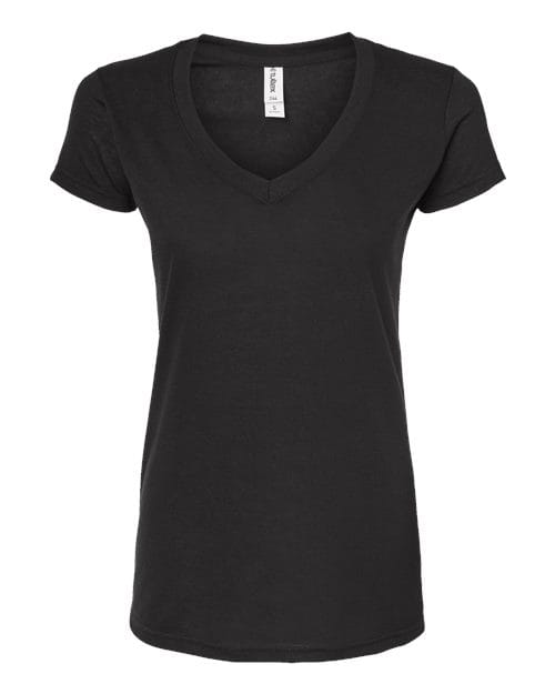 Tultex 10679 XS / Black Tultex 244: Women's Poly-Rich V-Neck T-Shirt